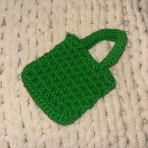 Handmade Green Crochet Tote Bag - Women Bags